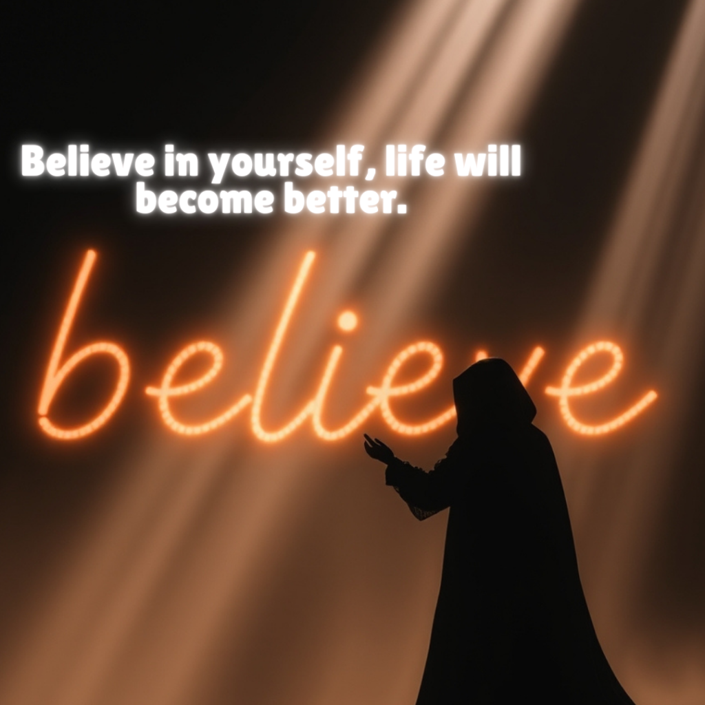 "Believe in yourself, life will become better."